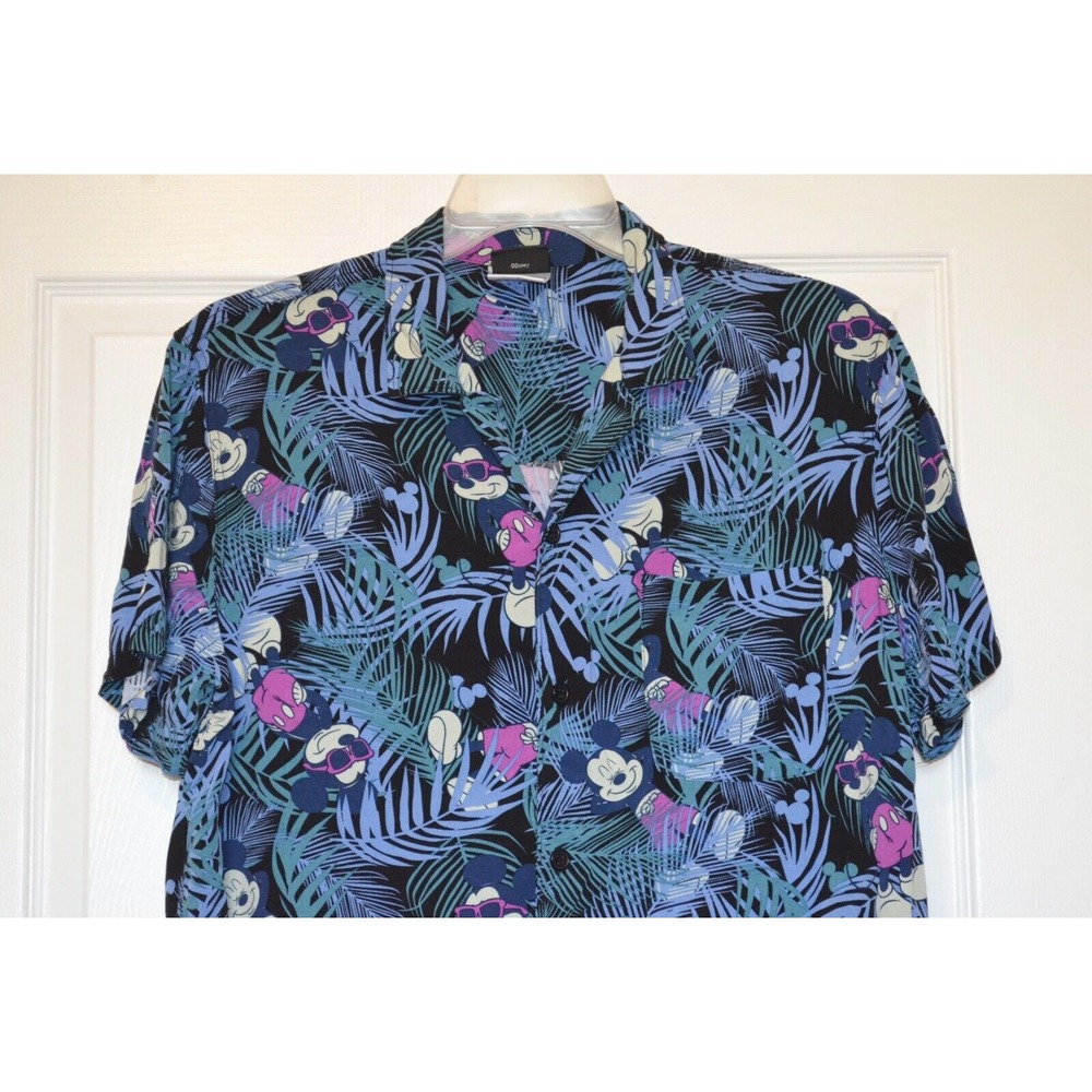 Disney Mickey Mouse Shirt Mens L Short Sleeve Button Front Mickey All Over Print - Picture 4 of 12